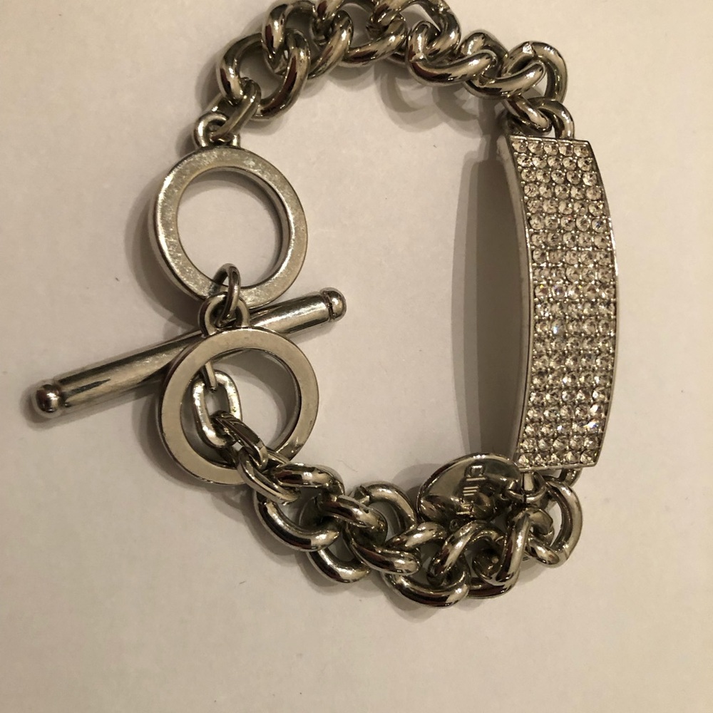 Rhinestone CHICO Silver Tone Bracelet - Ruby Lane